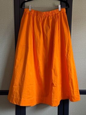 For Love and Lemons Clementine A-Line Midi Skirt in Orange, NWT, Size M
